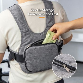 E‑Bike Motorcycle Cycling Safety Harness With Handle Grey Storage Bag, Anti‑Fall Fixed Binding Strap Usable Front And Rear, Halloween Travel Riding Secure Gadget