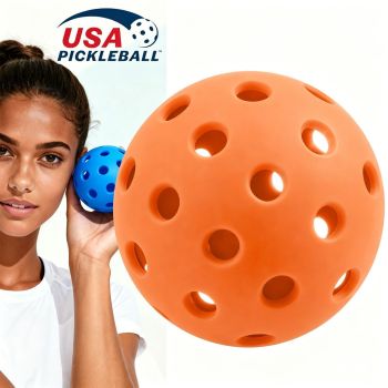 15Pcs 72mm Orange Pickleballs 26-Holes