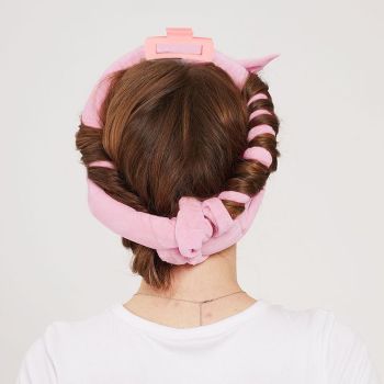 Pink No Heat Sleep Hair Curler 9Pcs Gift Set