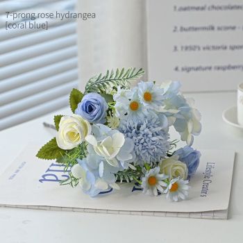 7-Branch Handheld Artificial Bouquet | Ins-Style Spring Romance, Long-Lasting Healing Little Happiness/7-prong rose hydrangea [ice white]