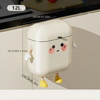Wall Mount Kitchen Bin No Drill Adhesive Cabinet Door  9L Space Saver