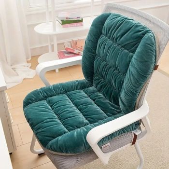 Winter Thick Fleece Seat & Back Cushion Set - 90cm Sofa Office Chair Warmer (YELLOW)