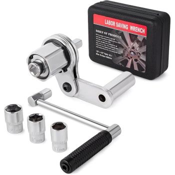 1:16 Gear Ratio Heavy Duty Torque Multiplier Wrench: 680 Nm Output Easily Removes Rusted Nuts, CR-V Alloy Steel Durable and Impact Resistant, Multiple Socket Sizes Compatible with Cars and SUVs, Effortless and Efficient Tire Changing.