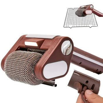 LED-lit electric barbecue brush, rechargeable rotating cleaning, instantly cleans the grill after backyard BBQ, lazy cleaning essential.(gold)