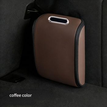 Car Trunk Shoe Box Organizer: Waterproof and Durable PVC Leather, Easy Installation with Velcro, Large Capacity for a Tidy Trunk, Say Goodbye to Mess and Travel in Style!/BROWN