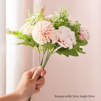 Small Fresh Artificial Hand Bouquet, handmade silk flowers soft and realistic, no watering needed for hassle-free care, multiple colors available to brighten up your home space.(Blue floral bouquet)