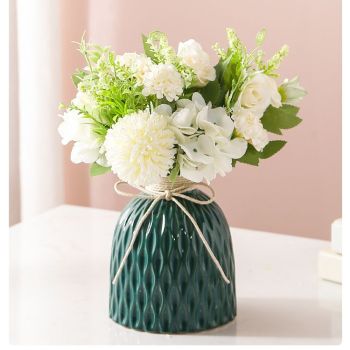 Small Fresh Artificial Hand Bouquet, handmade silk flowers soft and realistic, no watering needed for hassle-free care, multiple colors available to brighten up your home space.(Pink rose bouquet)