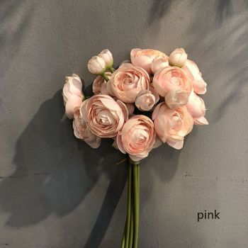 Simulated lotus lily bunched flowers, 6 stems per bunch 28cm long, realistic wrinkled petals in multiple colors, includes flower buds and large blooms, versatile decoration for weddings, home and DIY floral art.(Dark green heart)