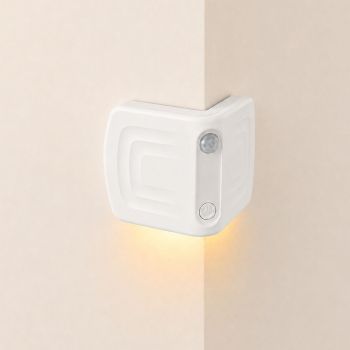 1PCS Magnetic induction corner night light, made of ABS and PVC for lightweight durability, three adjustable color temperatures, 120° motion sensing, USB-C fast charging, suitable for multiple scenarios./BLACK