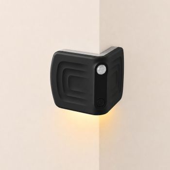 1PCS agnetic induction corner night light, made of ABS and PVC for lightweight durability, three adjustable color temperatures, 120° motion sensing, USB-C fast charging, suitable for multiple scenarios./WHTIE