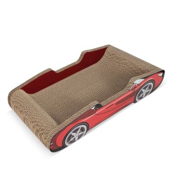 Bestselling Red Racing Car Cat Scratcher Bed | Corrugated Cardboard Durable Cat Bed + Scratcher 2-in-1, Suitable for Cats Under 7kg