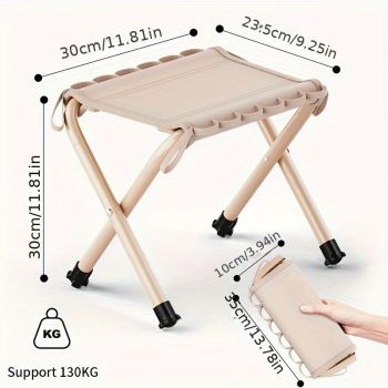 Folding Camping Stool with Hook 660g Lightweight Oxford Cloth Collapsible Seat for Fishing Picnic Hiking & Waiting(black)