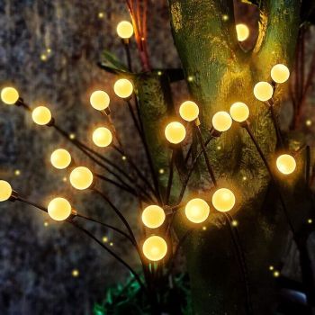 Solar Firefly Wind Light: Charges during the day, glows at night. Sways in the wind like dancing fireflies, lighting up your yard with romance./6 Lamp holder [warm light] is always on