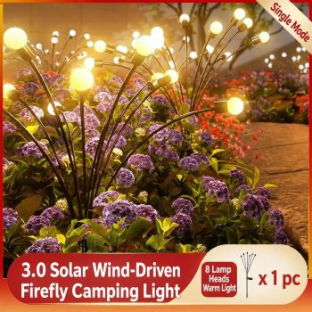 Solar Firefly Wind Light: Charges during the day, glows at night. Sways in the wind like dancing fireflies, lighting up your yard with romance./8 lamp holder [color] is always on