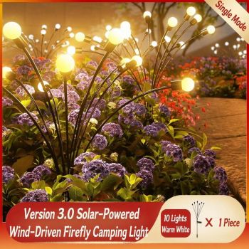 Seven Branch Solar Lily Light: Charges during the day, glows at night. Seven lilies bloom together, soft light flows like water through your garden./10 lamp holder [color] is always on