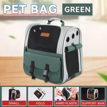 Cat Backpack Carrier - Lightweight, Foldable, Shape-Retaining Travel Bag for Cats and Small Dogs up to 8kg(Sakura powder)