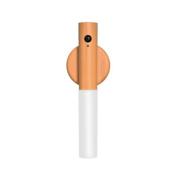 1-Pack USB Rechargeable Magnetic LED Night Light – Motion Sensor Wall Light for Bedroom, Kitchen & Bathroom/Walnut color