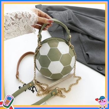 Soccer Theme Ladies Handbag, PU Material, Hand Carry Shoulder Crossbody Three Ways, Daily Outing Versatile Fashion(black)