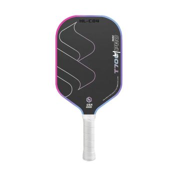 T700 Carbon Fiber Pickleball Paddle 16mm Core Lightweight Single Paddle with Polymer Honeycomb Core（Black grey）