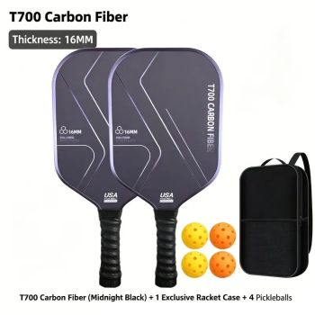 T700 Carbon Fiber Pickleball Paddle Set (2 Pack): 8.0oz Lightweight Widebody Design, Ideal for Beginners & Seniors（RED)