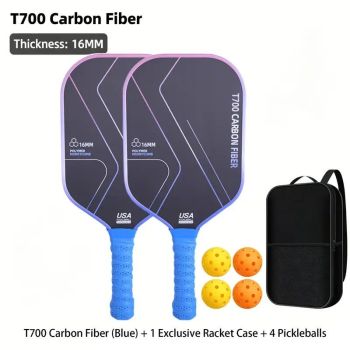 T700 Carbon Fiber Pickleball Paddle Set (2 Pack): 8.0oz Lightweight Widebody Design, Ideal for Beginners & Seniors（BLACK)