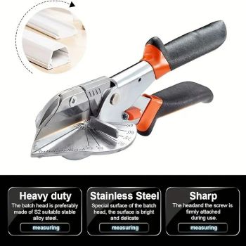 Multi-Angle Cutting Shear, Woodworking Precision Tool, 135-Degree Adjustable, Imported Steel, DIY & Trim Finishing Tool