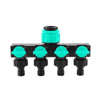 4-Way Independent Valve Garden Hose Splitter: Leak-Proof Faucet Connector, All-in-One for Watering, Car Washing and Sprinkler Systems, Essential Outdoor Tool for Efficient Water Saving/orange