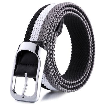 Three-Color Braided Golf Elastic Belt, Unisex, Stretchy Comfort and Versatile Matching, Top Choice for High-Quality Casual Trouser Belts/Coffee color+brown+white