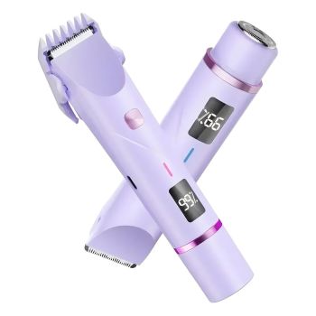 Women's Electric Dual Head Hair Remover – Double Ring Blade for Efficient Hair Removal, Fine Trimming Blade for Detailed Grooming, IPX7 Full Body Waterproof, Safe and Painless(BLUE)
