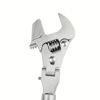10-inch Telescoping Ratcheting Adjustable Wrench, 180-Degree Swivel Multi-Function Pipe Tool, Hardware & Emergency Repair Tool