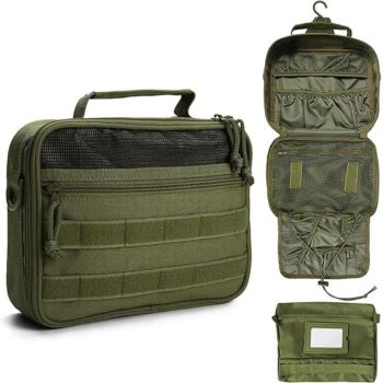 Multifunctional Hanging Toiletry Bag, 8-Compartment Storage, Waterproof and Portable, Essential for Travel and Home Use(brown)