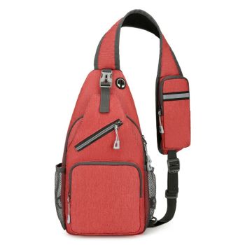 New Men's Chest Bag Lightweight Oxford Crossbody, Water-Resistant Durable Anti-Burden Shoulder Pack, Minimalist Casual Commute Cycling Sports Sling Bag（Light grey）