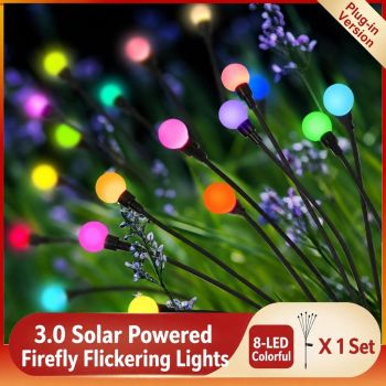 Solar Firefly Wind Light: Charges during the day, glows at night. Sways in the wind like dancing fireflies, lighting up your yard with romance./8 lamp holder [warm light] is always on