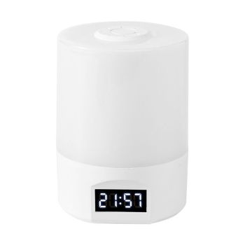 Smart LED Night Light with Clock, Rechargeable Lithium Battery, Remote Control, Suitable for Camping and Bedroom, Soft Glow Eye Protection, Dimmable Color Temperature, Long-Lasting Battery Life for Peaceful Sleep
