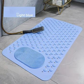 Anti-Slip Massage Shower Mat with Suction Cups Foot Spa Bathroom Mat（green)