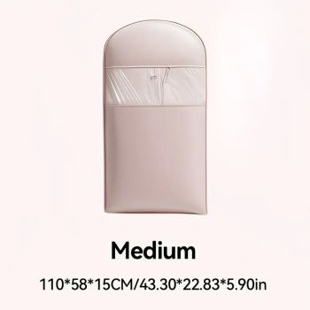 Down Jacket Compression Dust Cover, Zipper Compression Saves 40% Space, Transparent Window Waterproof and Dustproof, Multiple Sizes Available in 90/130cm, Pink and Beige Two Colors, Seasonal Storage Essential/PINK:L CODE