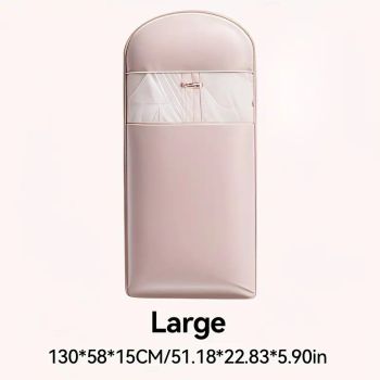 Down Jacket Compression Dust Cover, Zipper Compression Saves 40% Space, Transparent Window Waterproof and Dustproof, Multiple Sizes Available in 90/130cm, Pink and Beige Two Colors, Seasonal Storage Essential/beige:S CODE