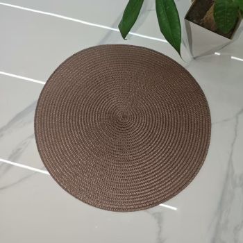 6-pack Round Handwoven Placemats, Multiple Colors, Anti-Slip Heat-Resistant, Home Dining Table Mat, Nordic Style Decorative Mat(beige)
