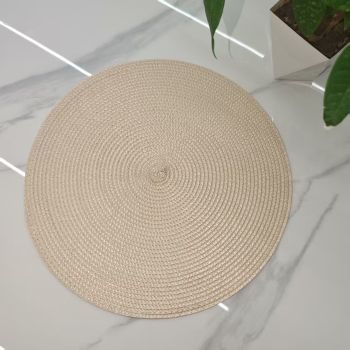6-pack Round Handwoven Placemats, Multiple Colors, Anti-Slip Heat-Resistant, Home Dining Table Mat, Nordic Style Decorative Mat(brown)