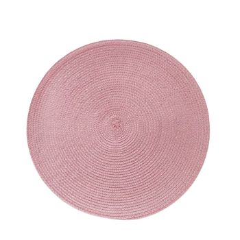 6-pack Round Handwoven Placemats, Multiple Colors, Anti-Slip Heat-Resistant, Home Dining Table Mat, Nordic Style Decorative Mat(RED)