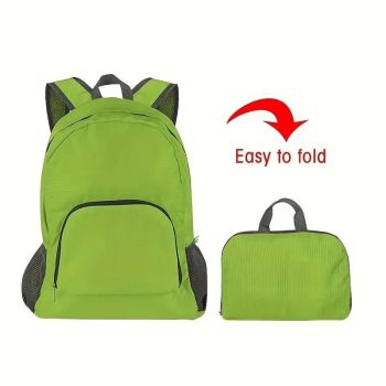 Foldable Nylon Backpack – Lightweight, Durable, and Strong Load Capacity, Four-Step Folding Transforms into a Handbag in Seconds, Multi-pocket Organization with Breathable Carrying(rose-carmine)