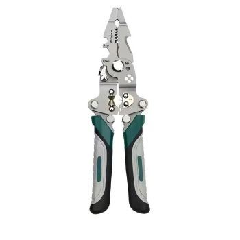 Multifunctional Folding Wire Stripper, Integrated with Wire Stripping, Crimping, Cutting, and Terminal Crimping Functions, Rubber Anti-slip Handle, Lightweight and Portable, Essential Tool for Efficient Electrician Work.