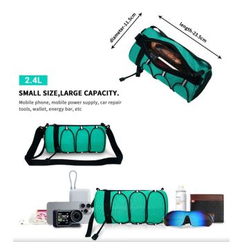 Cycling top tube bag, 2.4L large capacity holds all your small essentials, six reflective strips keep you safe during night rides, detachable for use as a crossbody bag, one bag for multiple uses./grass green