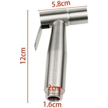 Shower Bidet for WC Stainless Steel Diaper Sprayer Bidet for Personal Hygiene Bathroom WC Silver