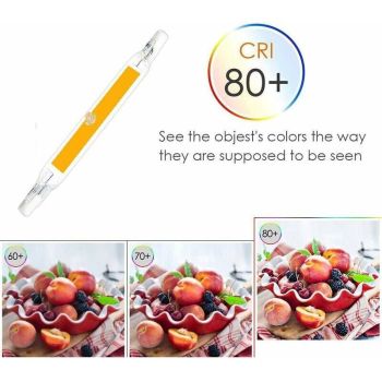 2 Pcs R7s LED Bulb R7s LED 5w Cool 6000k, 500lm, Equivalent to Halogen Pencil J78 R7s 40w 50w, White Non-Dimmune, 78mm