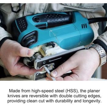 10 Pcs Planer Blade HSS Planer Blades HSS Planer Blade Kit Reversible Planer Blade Carbide Electric Planer Assembly for Grinders, 82mm
