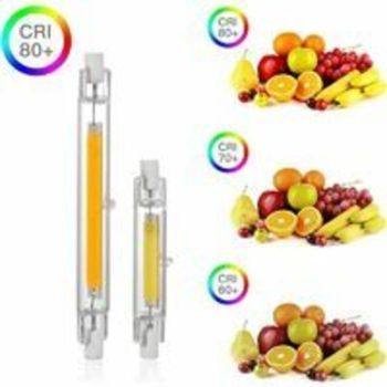 2 Pcs R7S 20W Dimmable LED Bulb, 3000K 3000LM Warm, R7S OCB LED Projector Tubes White, Flicker Free, 360 Degree Lighting, 118mm