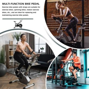 2 Pcs Exercise Bike Pedals Under Desk Bike Pedals, 9 and 16 Stationary Bike Pedals for Exercise Bike Dynamometer Spinning Indoor Pedals