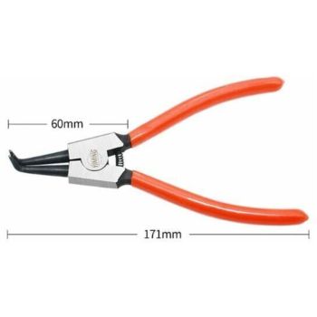 4 Pcs Circlip Pliers Length, Trimming of the Tip Clamp for Internal and External Circlip with Bag, 180mm, 1.6 mm