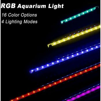 LED Aquarium, 5.8W, LED Lamp IP68 Waterproof RGB Lighting Aquarium LED, DC12V, Eclairages for Aquarium Lamp Tube Submersible for Aquarium, 48cm